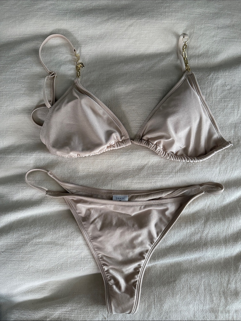 Shade & Shore Light Blush Triangle Bikini Set